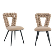 Set 2 sedie da pranzo - Xylo - velluto camel gambe nere schienale triangolare
