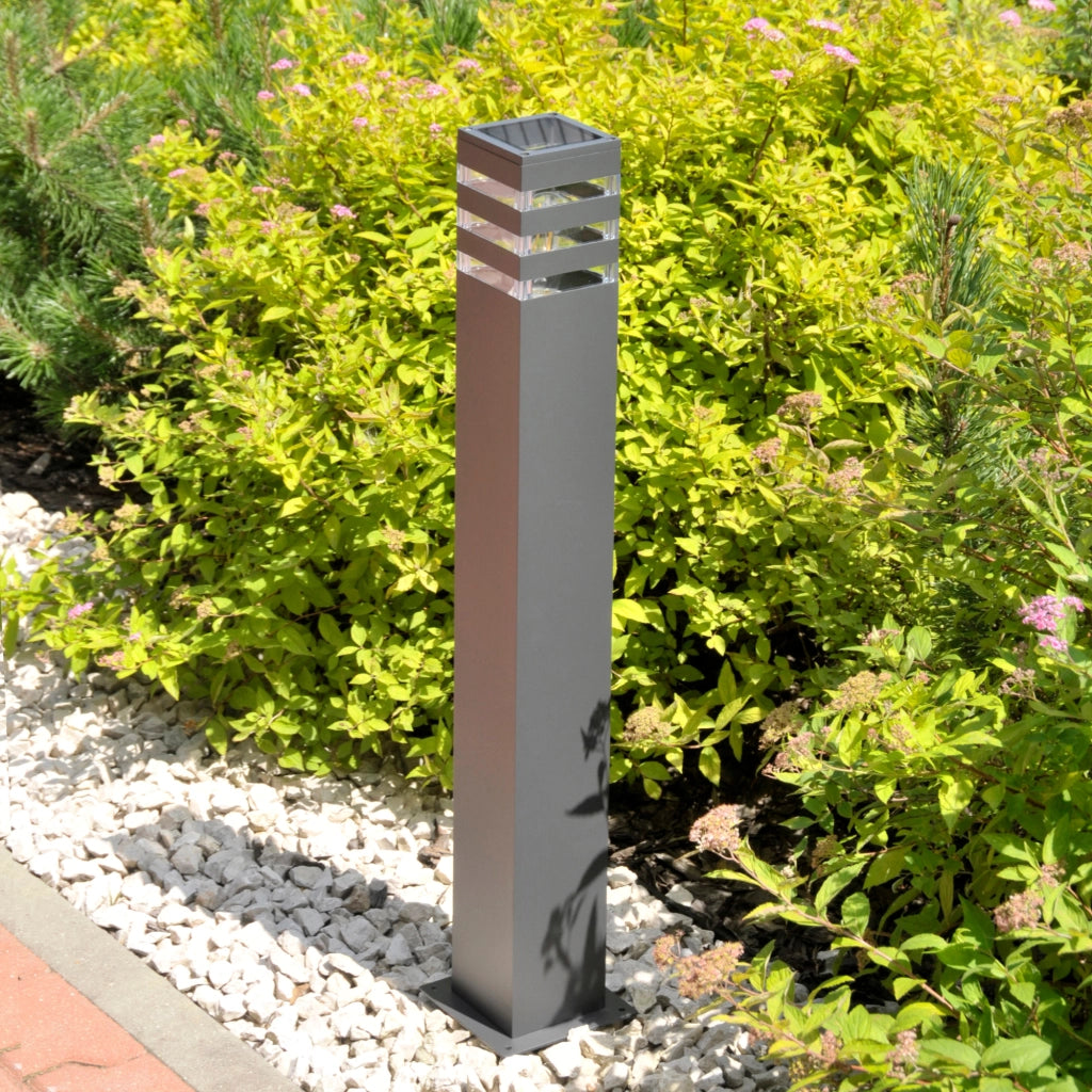 Lampada esterno a paletto grafite 74cm E27 Polux Teksas