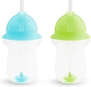Set di bicchieri per bebè e bambini con Rietje e chiusura Click Lock in alto, BPA gratuito, antileak, resistente al lavastoviglie, Rietje rinforzato - 2 pezzi da 296ml