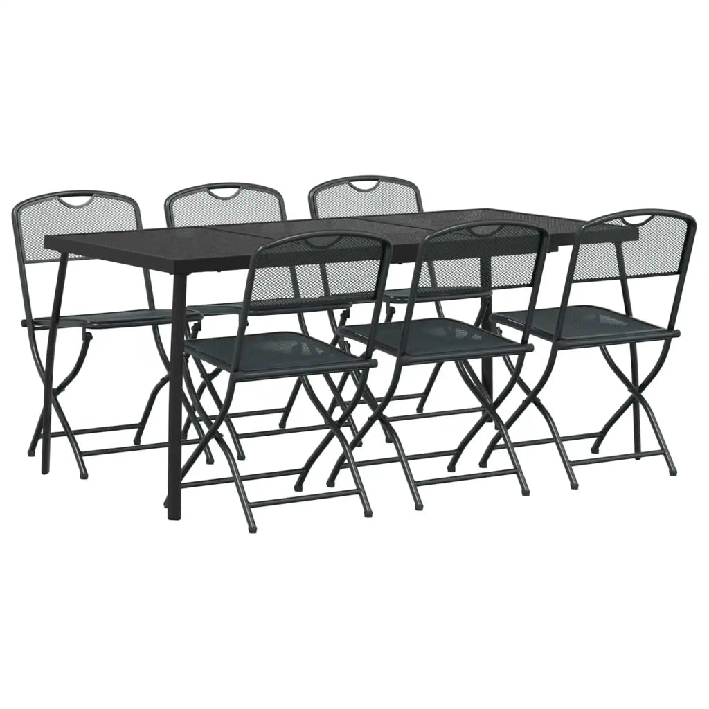 Set di Mobili da Esterno 7 pcs Antracite Ferro e Acciaio