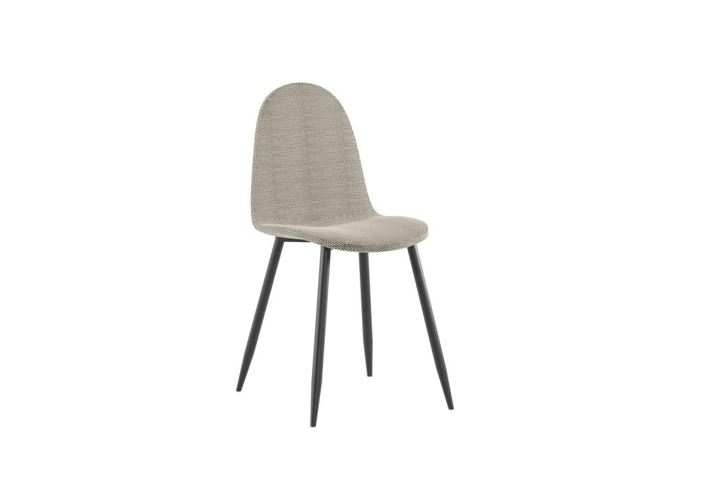 Sedia Martina in similrattan beige con struttura in metallo grigio scuro - Design ergonomico per sala da pranzo 38x43x86,5 cm