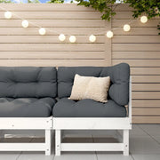 Divano Angolare da Giardino-Sofa da Giardino-Divanetto da esterno Bianco in Legno Massello di Pino 926166