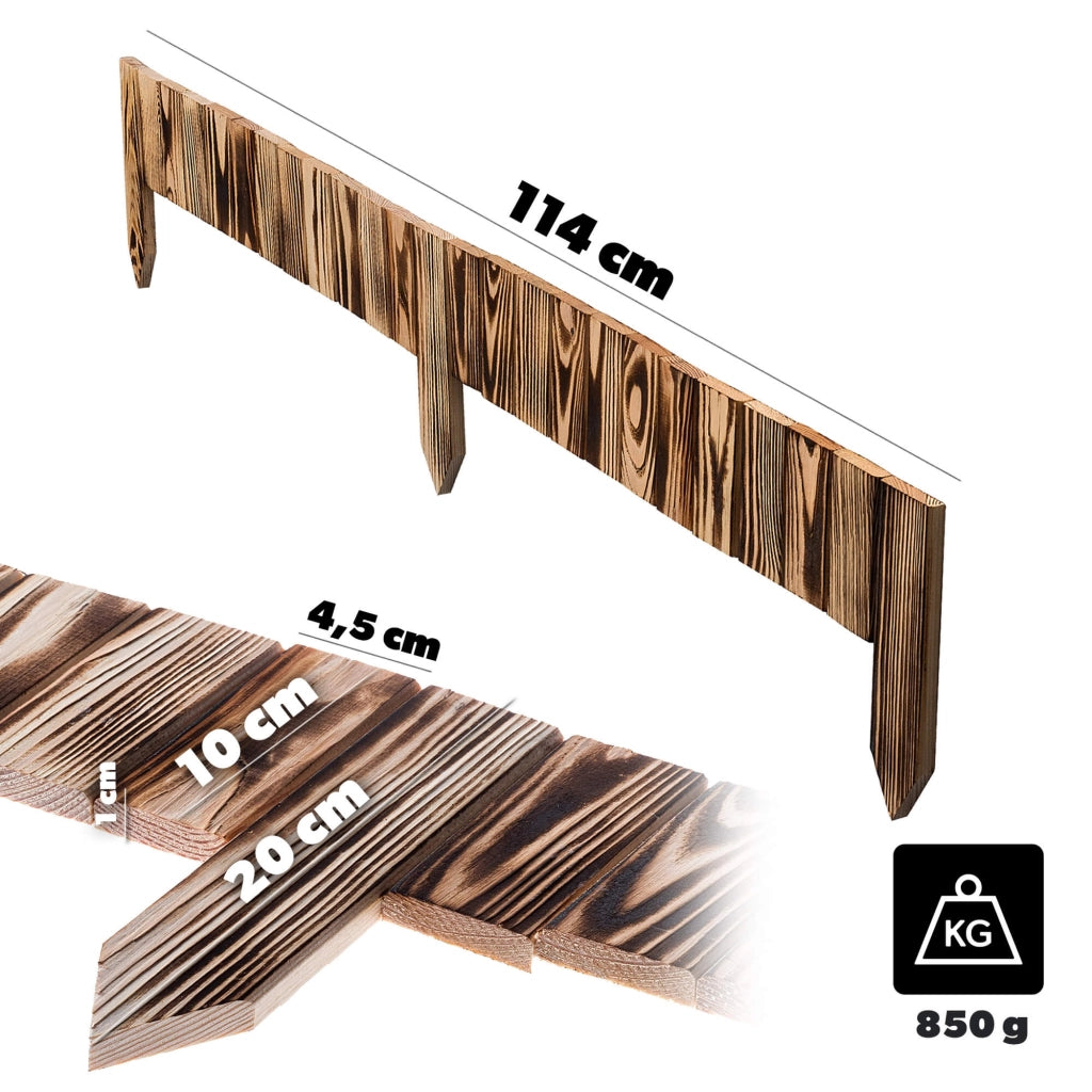 Recinzione da giardino in legno KADAX Palisade, finitura marrone martellata, 10x114 cm