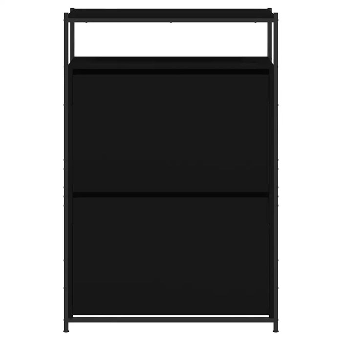 Scarpiera Nera 75x34x112 cm in Legno Multistrato 840034