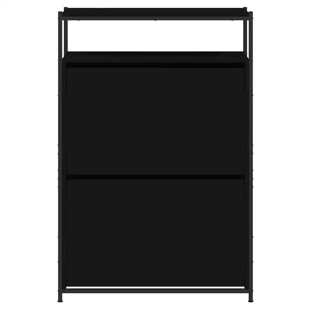 Scarpiera Nera 75x34x112 cm in Legno Multistrato 840034