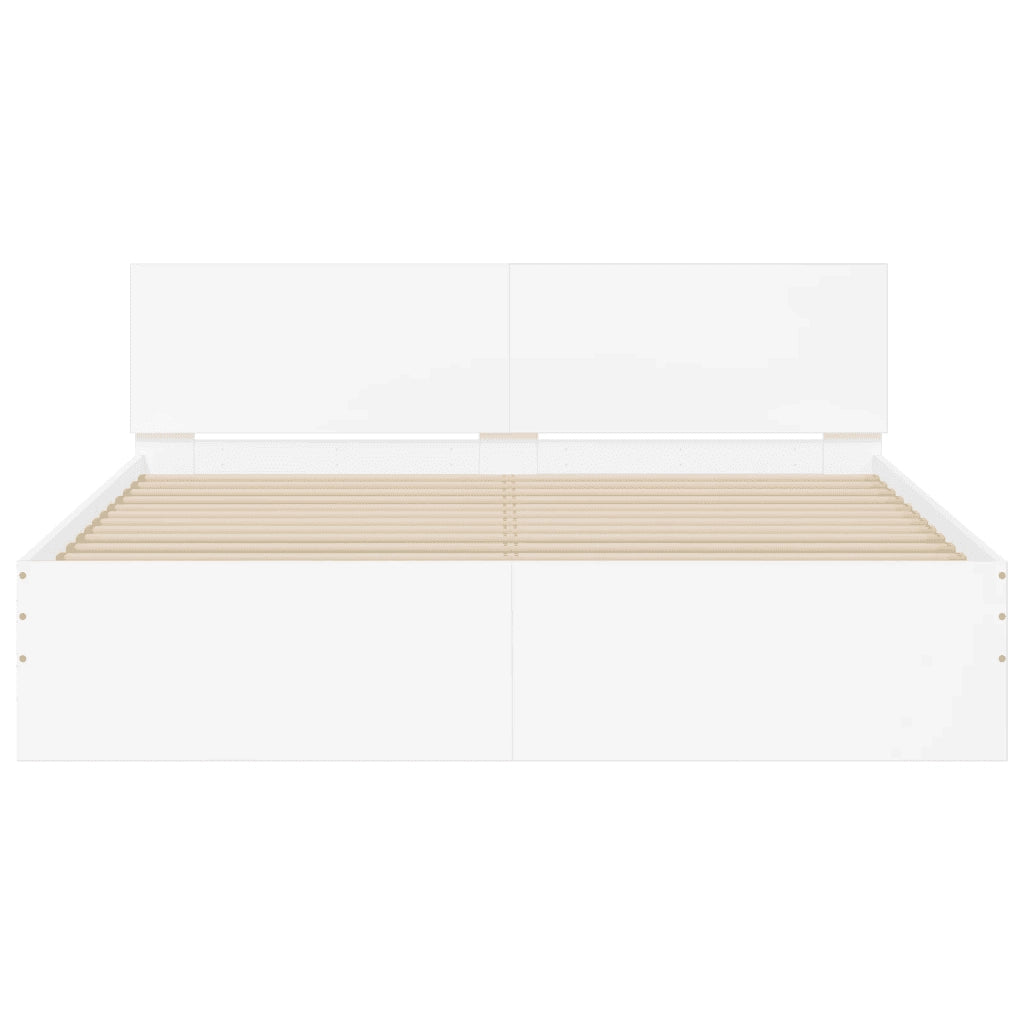 Letto matrimoniale | Letto per adulti | Giroletto con Testiera Bianco 140x190 cm