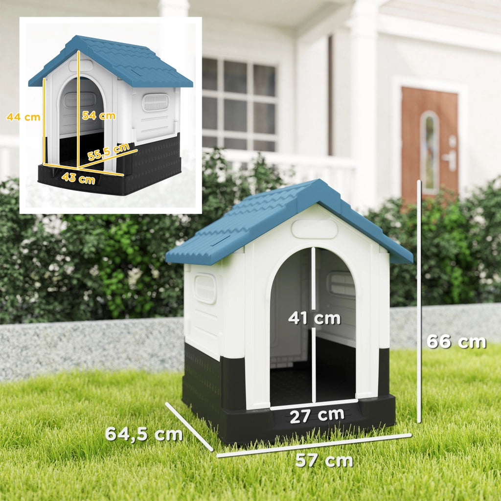 Casetta per cani ¨C zephmum ¨C plastica blu 64.5x57x66 cm