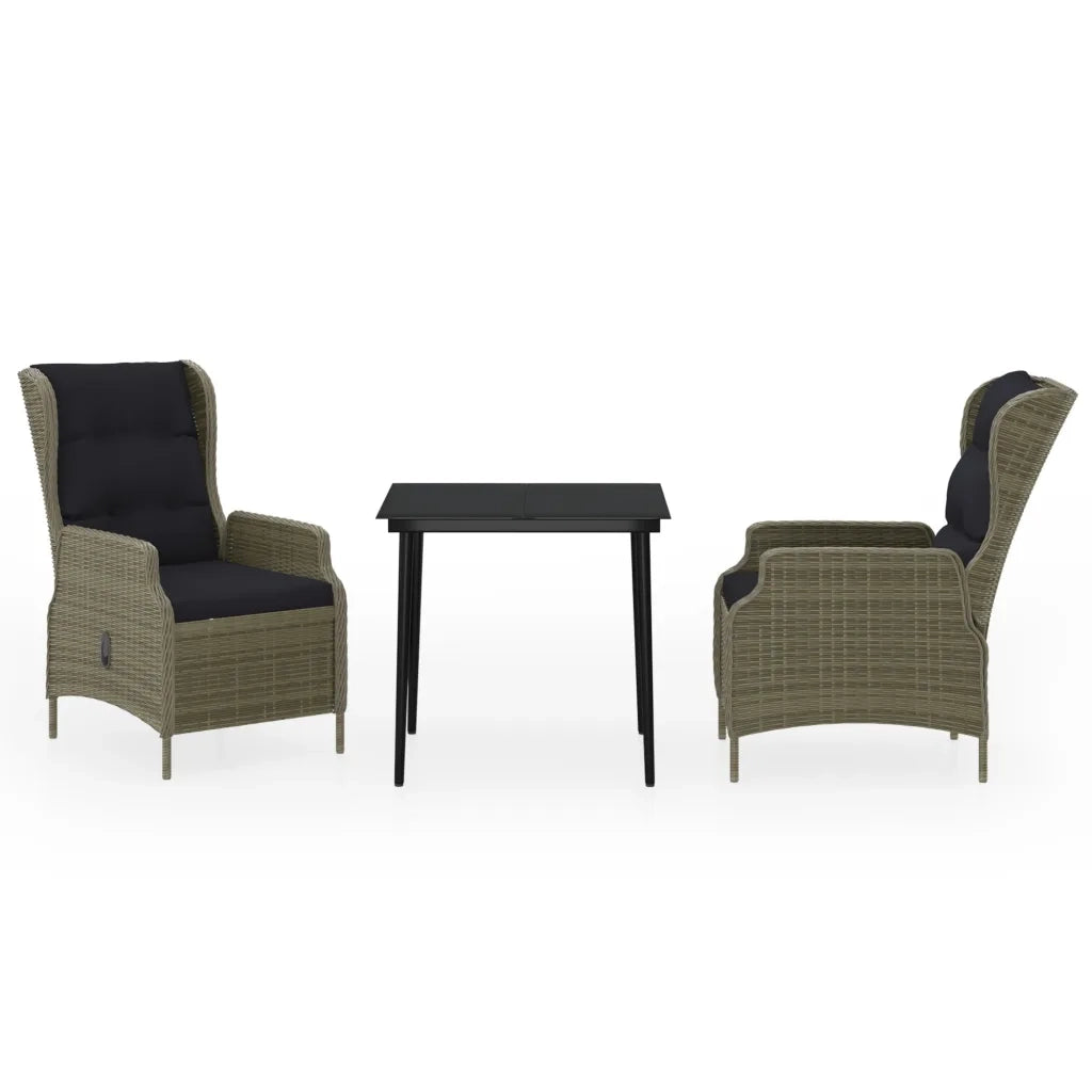 Set Mobili da Pranzo per Giardino 3 pz Marrone cod mxl 40975