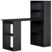 EasyComfort Scrivania PC in Legno con 6 Ripiani Portaoggetti Laterali, 120x55x120 cm, Nero