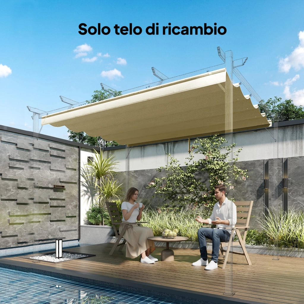 Tetto per Pergola in Poliestere ¨C Zephmum ¨C Beige 250x255 cm