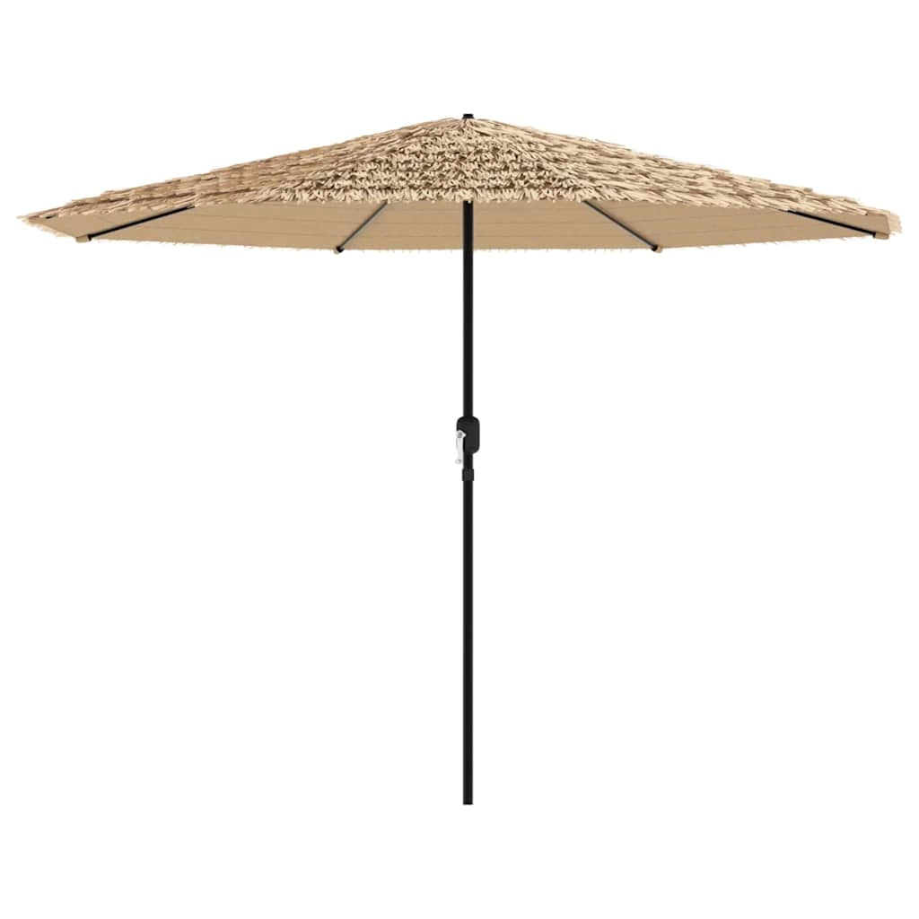 Ombrellone da giardino quadrato con meccanismo a manovella 324 x 324 x 247 cm poliestere marrone 02_0056404