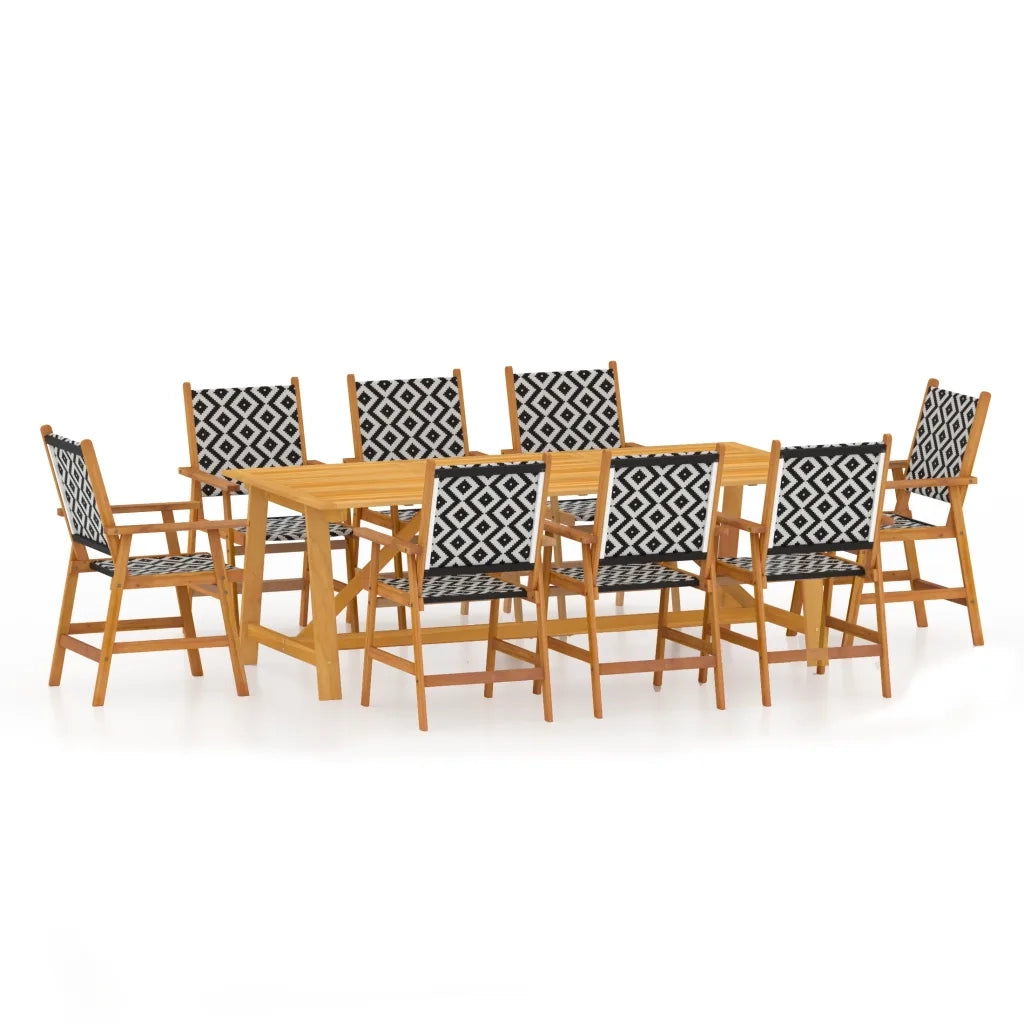 Set Mobili da Pranzo per Giardino 9 pz Legno Massello di Acacia 3087127