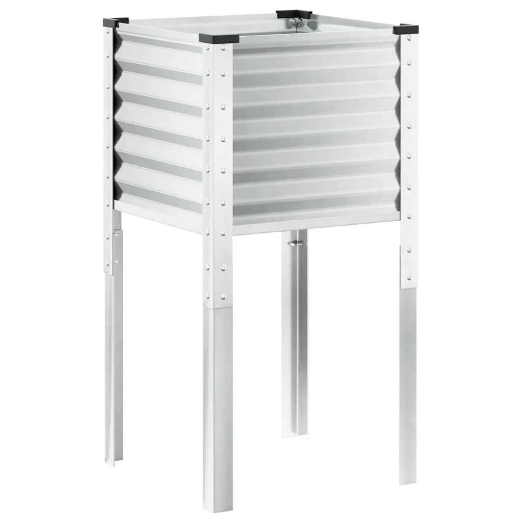 Fioriera rialzata per piante e fiori terrazza giardino 45 x 45 x 88 cm acciaio resistente alle intemperie marrone 02_0037618