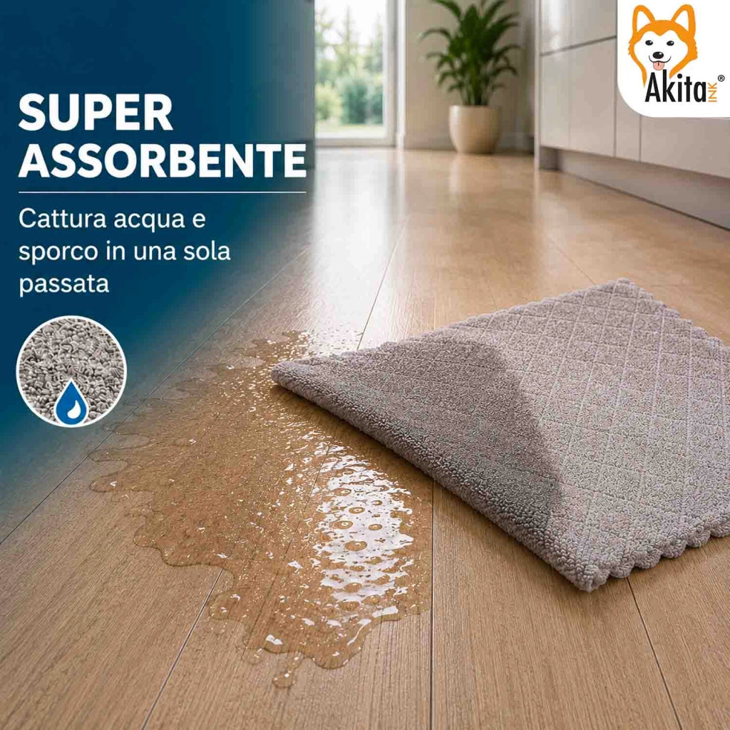 Akitaink 3 Panni Pavimenti Microfibra Duo Clean 50x70 cm