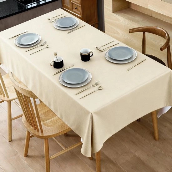 Tappeto da tavola lavabile - Rettilineo 90 x 140 cm - PVC impermeabile - Antifouling - Elegante per sala da pranzo/Terrazza - Facile da pulire - Copertura da tavola