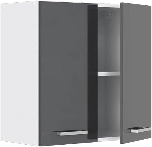 Pensile universale R-Line, Antracite lucido, 60 x 60 cm con porte, per montaggio a parete per riporre utensili domestici