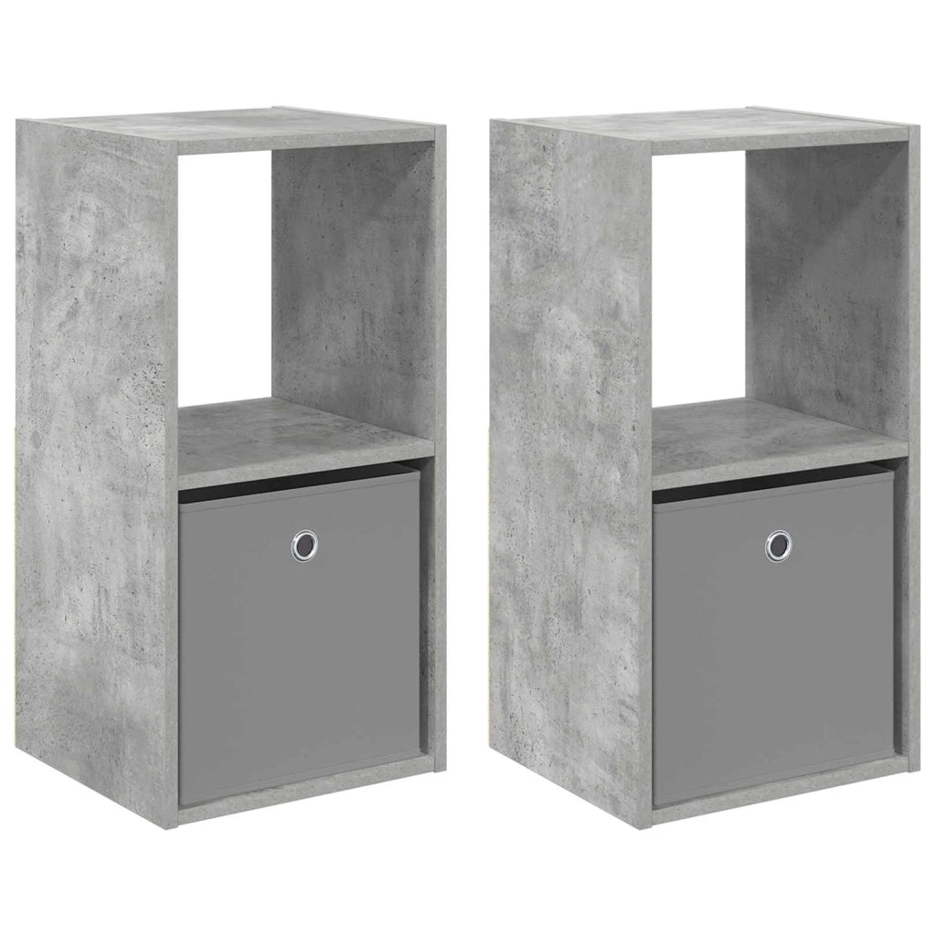 Set di 2 Comodini | Armadio da Notte | Mobiletto da notte con cassetto Grigio cemento 35 x 32 x 68,5 cm