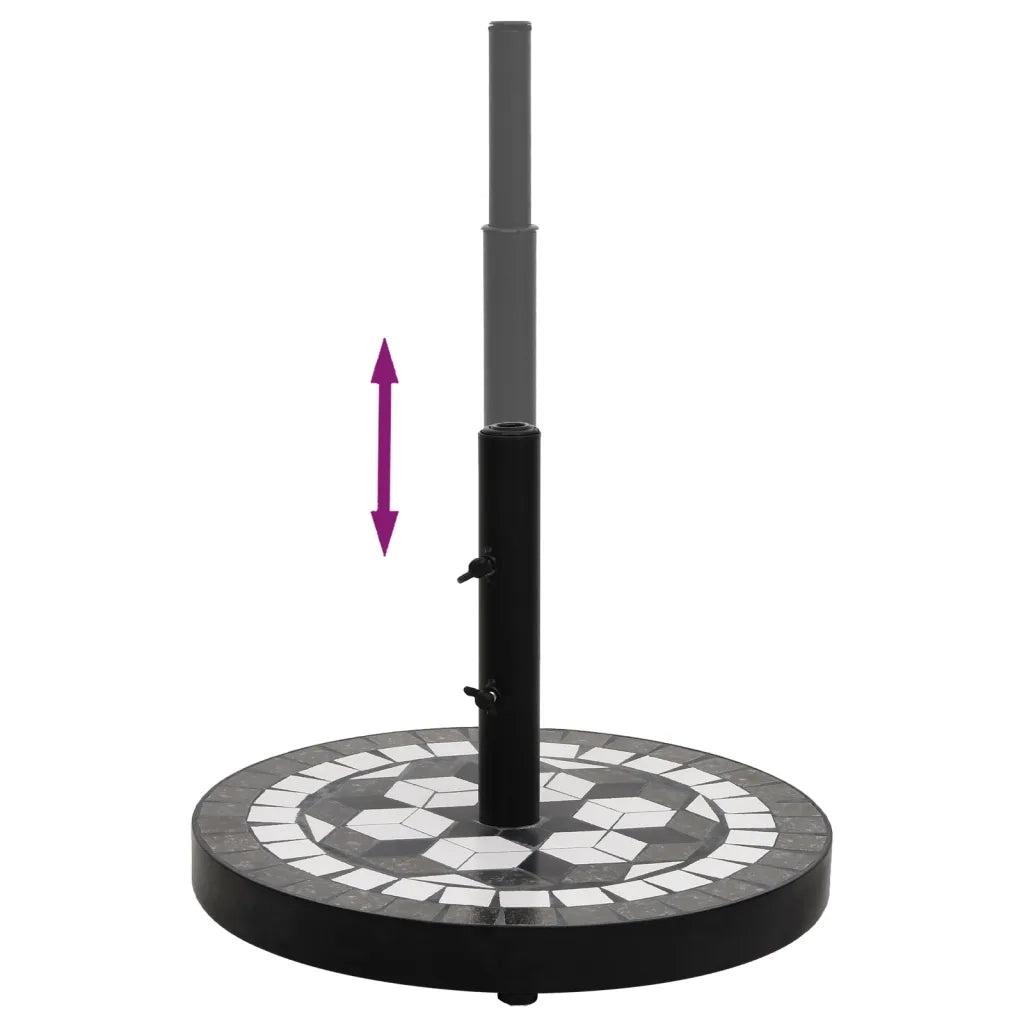 Base per Ombrellone Nero e Bianco Rotonda 12 kg 362223
