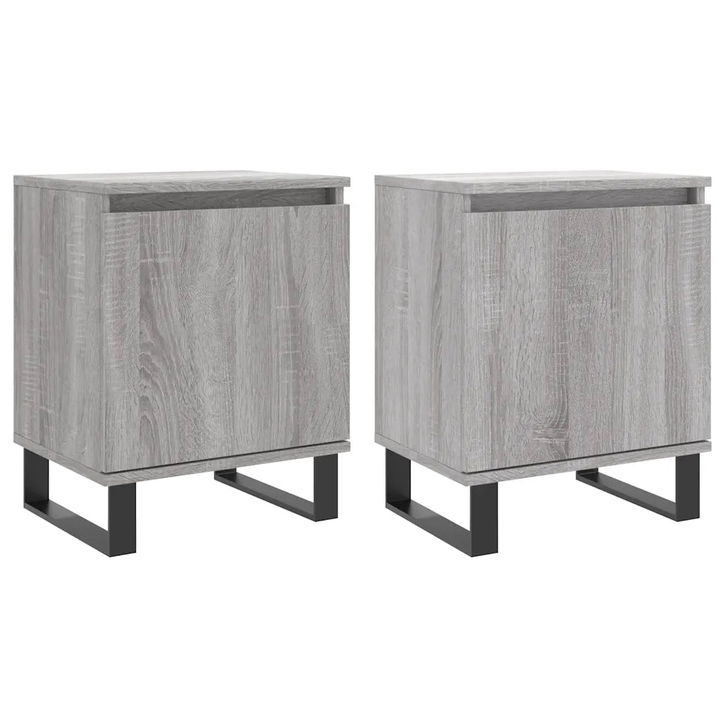 Comodini Grigio Sonoma 2 pz 40x30x50 cm in Legno Multistratocod mxl 128467