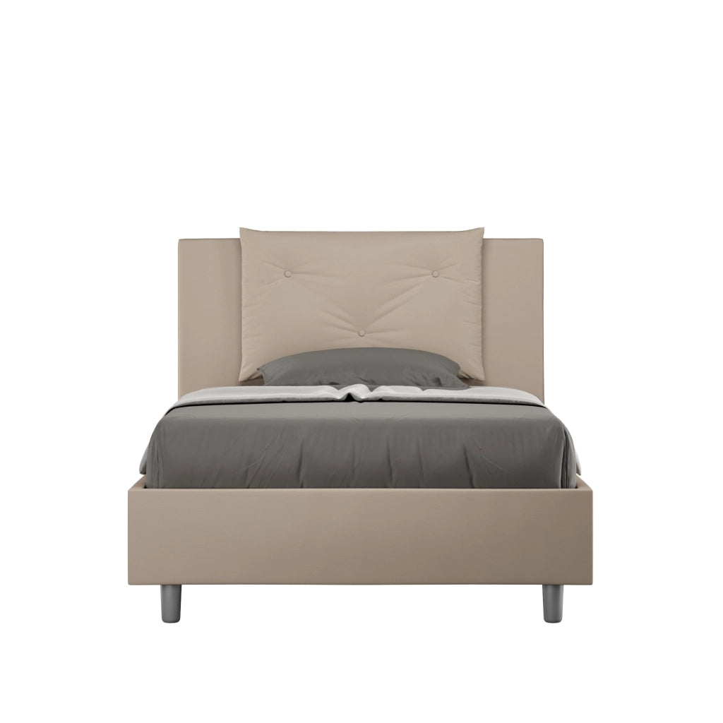 Letto 1 Piazza e Mezzo 120x210 cm con Rete e Contenitore Appia Tortora