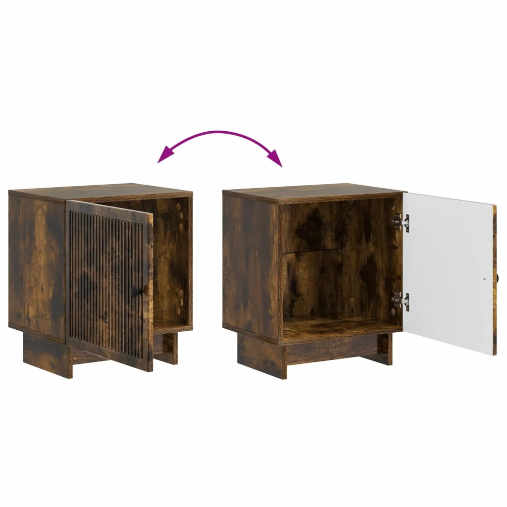 Set di 2 Comodini | Armadio da Notte | Mobiletto da notte Rovere Fumo 43 x 34,5 x 50 cm