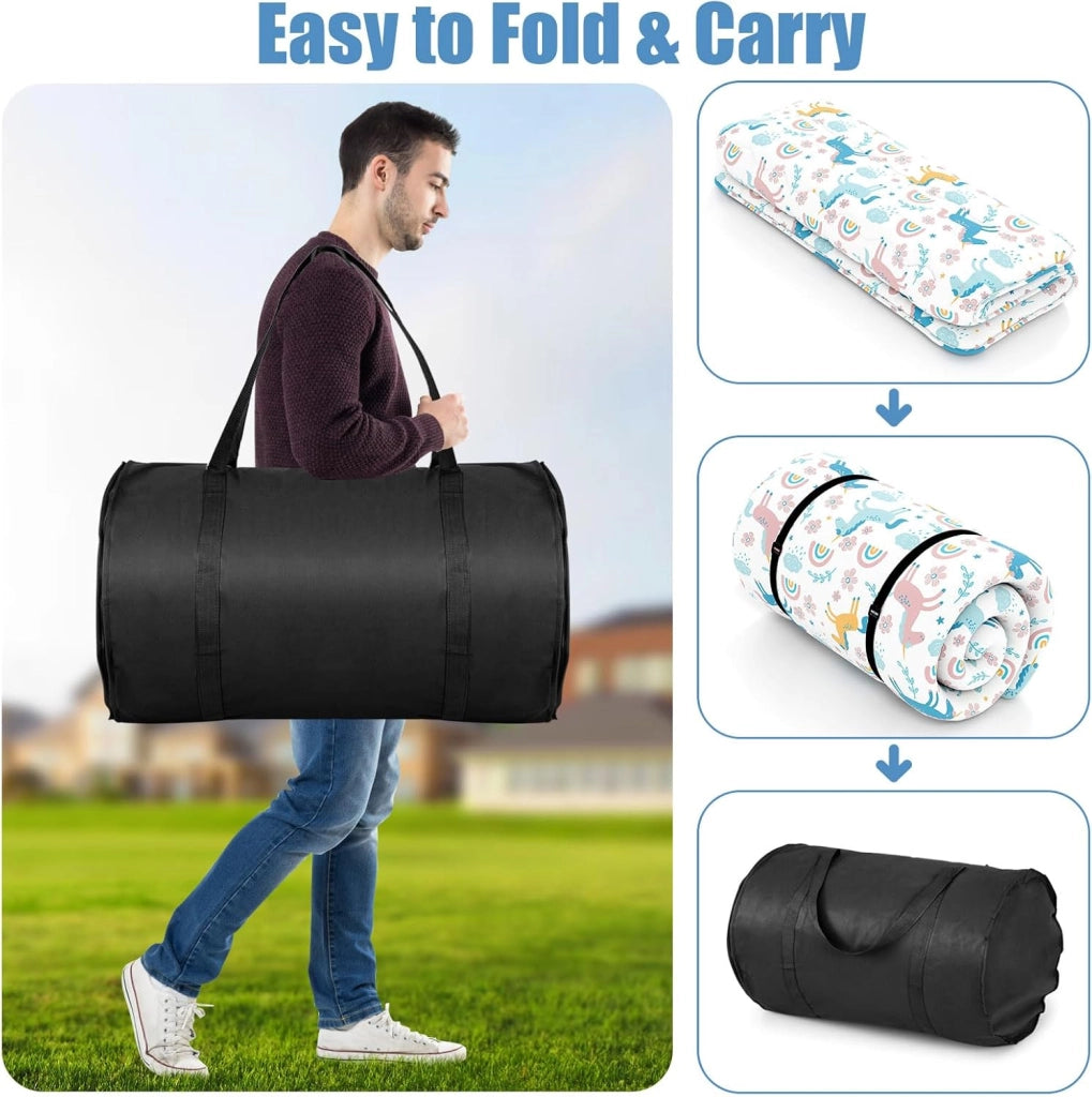 Materasso da pavimento 140x200 cm, materasso futon giapponese, tatami pieghevole e portatile, materasso pieghevole con borsa da trasporto e rivestimento rimovibile, materasso per dormire e