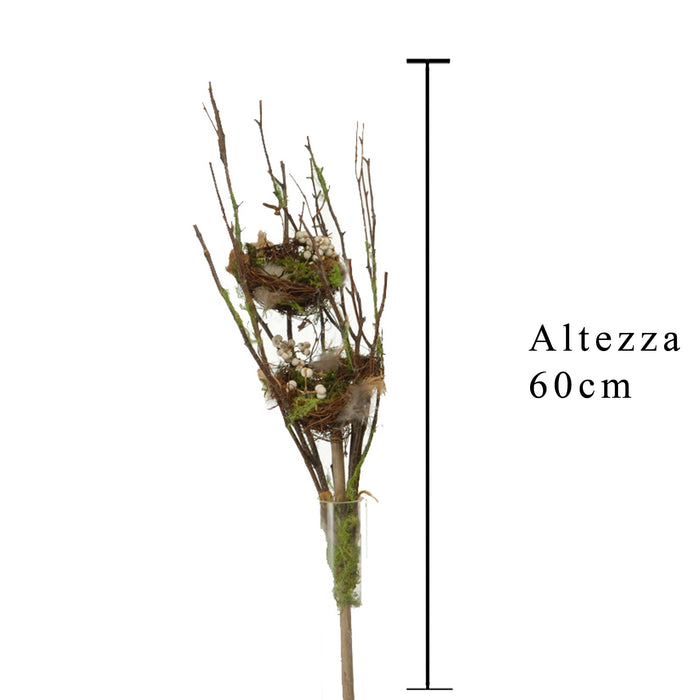 Set 6 Rami Artificiali con Nidi H 60 cm
