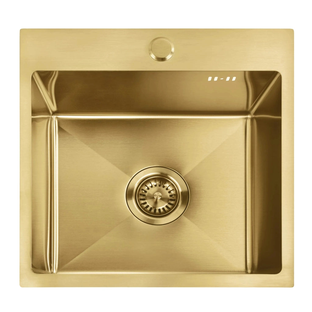 Lavello In Acciaio Leo 40 Brush Gold senza rubinetto da cucina