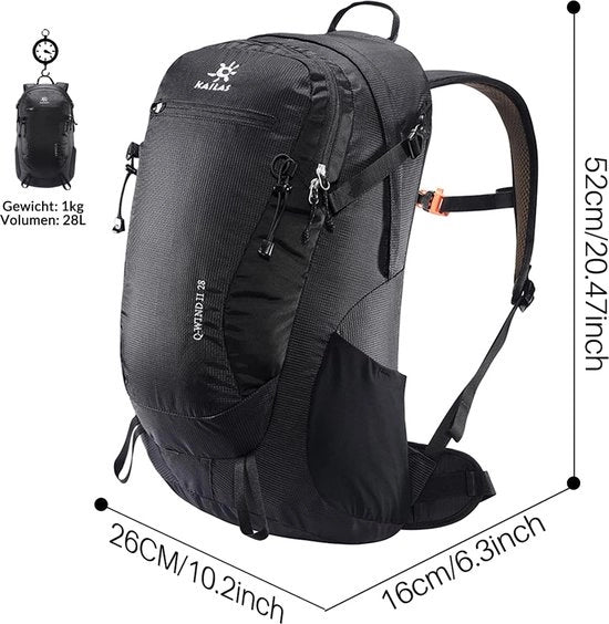 Zak da bagno convertibile, 28 litri, impermeabile, borsa da campeggio leggera per sport all'aperto