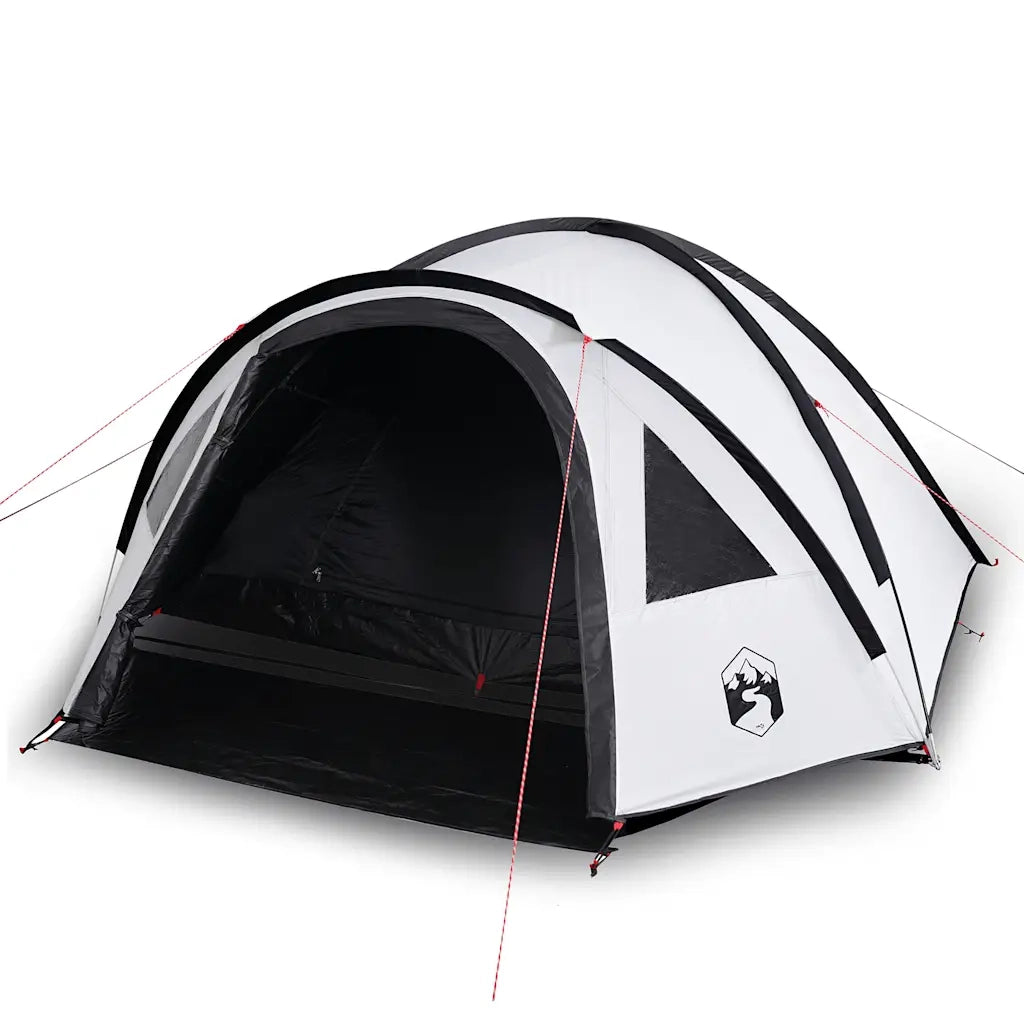 Tenda Campeggio a Cupola 4 Persone Bianca Tessuto Impermeabile