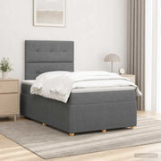 Letto Box Spring LED con Materasso Grigio Scuro 120 x 190 cm 3455812