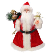 Puntale tessuto Babbo Natale rosso cm Ø22xh30