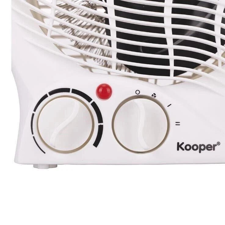 TERMOVENTILATORE ELETTRICO KOOPER VENTOSUS 1000/2000W | SCALDABAGNO AVENTO RAPIDO | STUFETTA COMPATTA PORTATILE CON DOPPIA POTENZA | IDEALE PER BAGNO CAMERA UFFICIO | PROTEZIONE ANTI-SURRISCALDAMENTO | CALORE IMMEDIATO