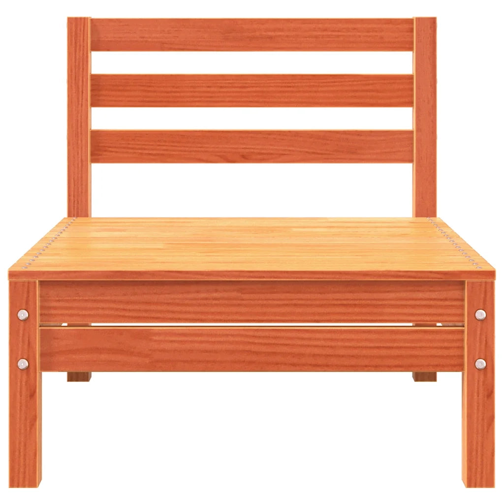 Divano da Giardino a 3 Posti Marrone Cera Legno Massello Pino 838037