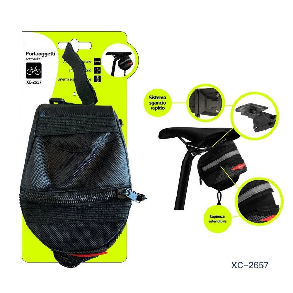Trade Shop - Portaoggetti Sottosella Borsa Impermeabile Attacco Universale Per Bici Xc-2657 -