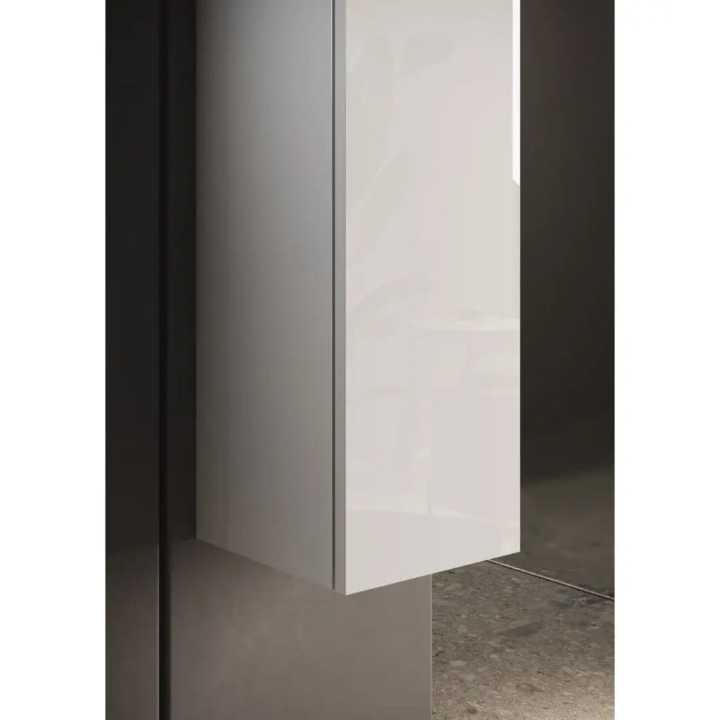 Mobile bagno sospeso VIENNA – 1 porta – Bianco lucido – Design moderno