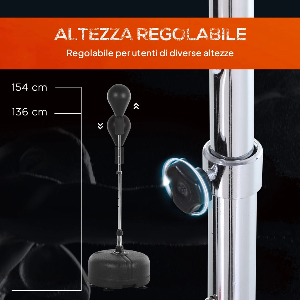 Sacco da Boxe da Terra con Base Riempibile ¨C zephmum ¨C Nero, Altezza Regolabile 136-154 cm