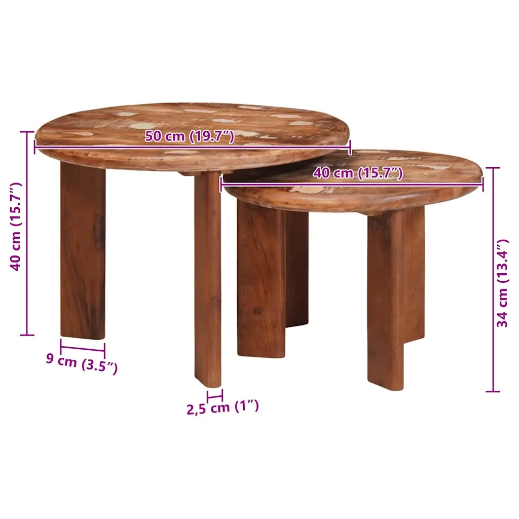 Tavoli da Caffè Nido 2 pcs Multicolore Legno massello riciclato 4104649