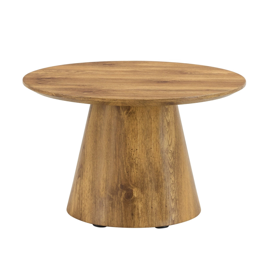 Tavolino da caffè rotondo in MDF effetto legno; ? 60 cm; altezza 35 cm