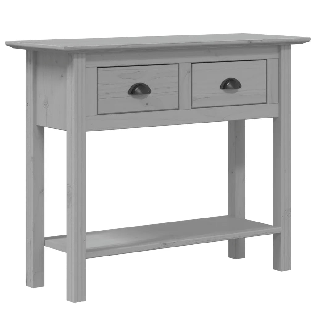 Tavolo Consolle | Tavolo d'Ingresso BODO 91x35x74 cm Legno Massello Pino Grigio