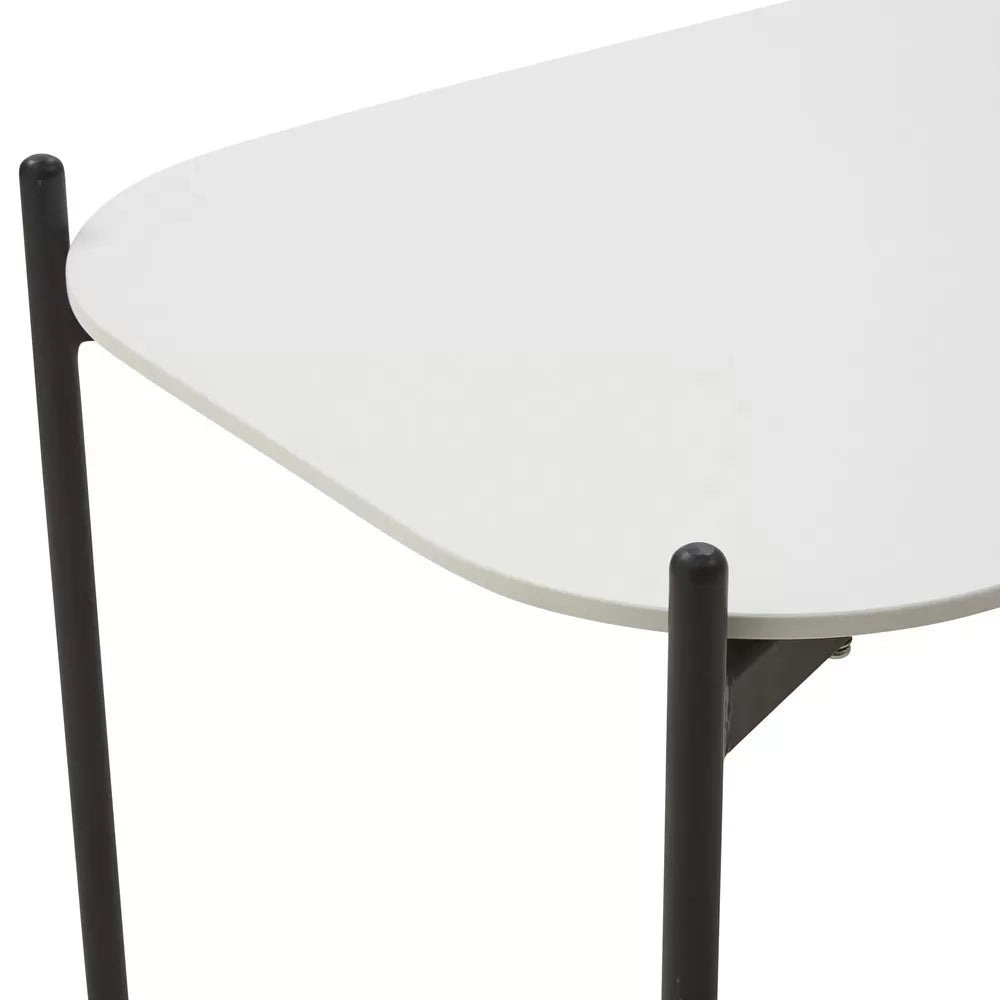 Tavolino quadrato moderno mdf polipropilene bianco nero 51x51x43,5 - Mobili 2G