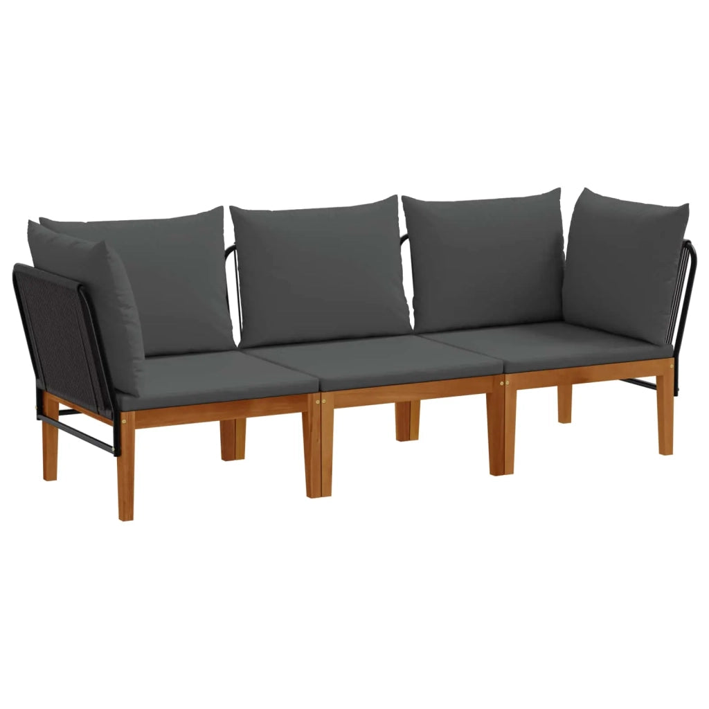 3 pcs Legno massiccio di acacia e corda Naturale 3407745