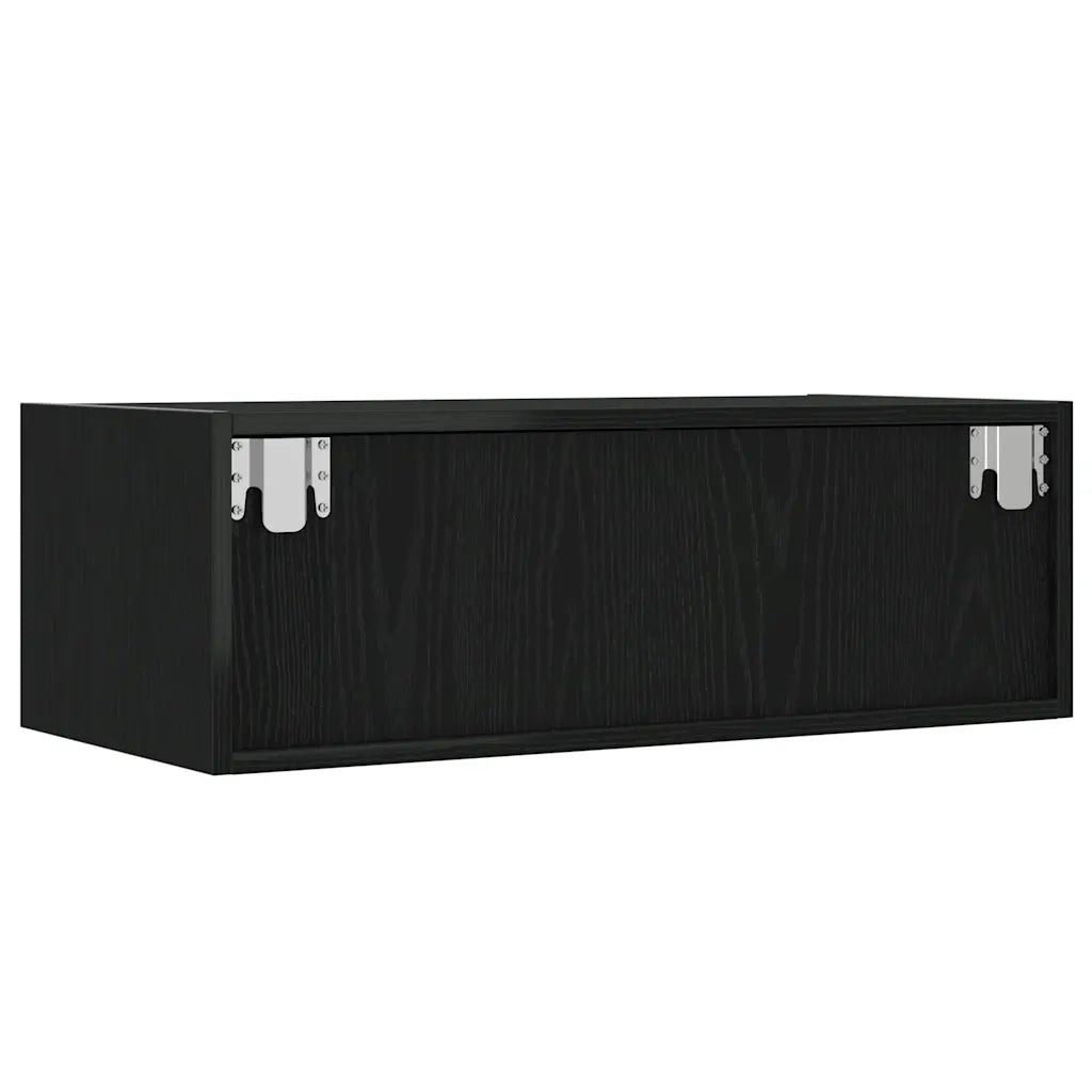 Mobile Porta TV con Luci LED Rovere Nero 75x35,5x25 cm 860230