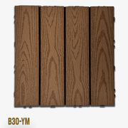 1mq (11 pezzi) di Pavimento Quadrotte in decking WPC da esterno 30X30cm (sp.2cm) inclusa struttura CLICK - B30-YM