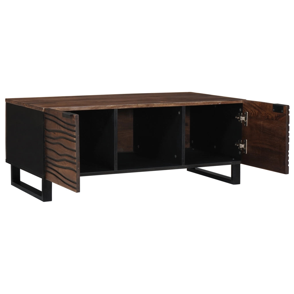 Tavolino da caffÃ¨ 100x54x40 cm in legno massello e legno ingegnerizzato