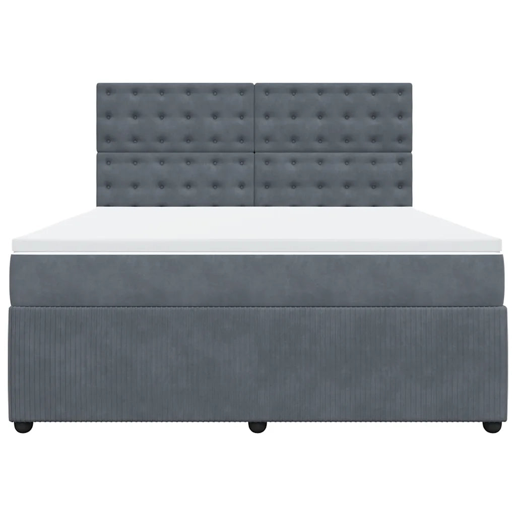 Giroletto a Molle con Materasso Grigio Scuro 180x200 cm Velluto 3294719
