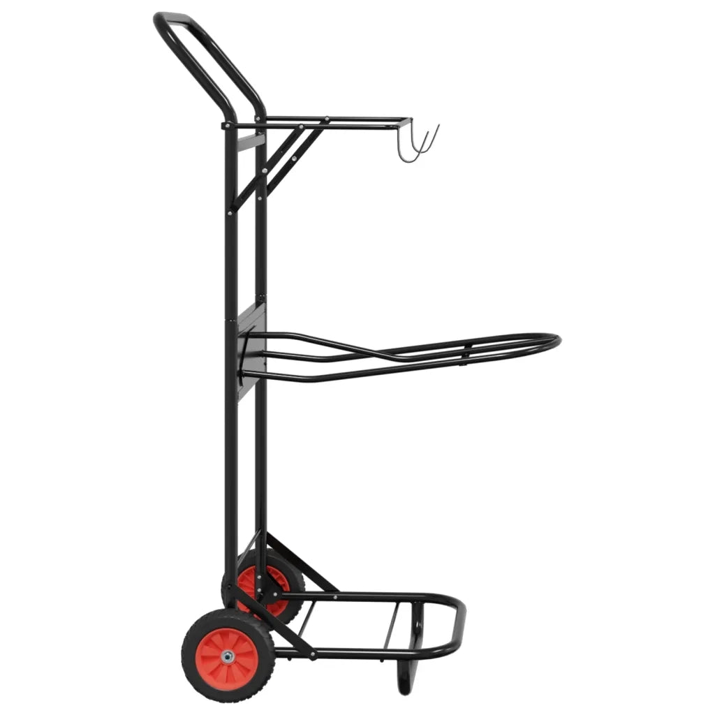 Carrello da Sella Pieghevole Nero in Acciaio 172502