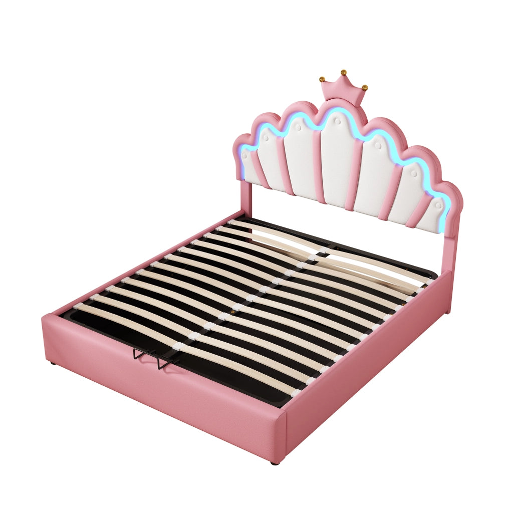 letto imbottito pu rosa 140 x 200 cm