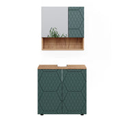 Vicco Set mobili bagno Quercia verde/oro 2 parti, base 60 cm