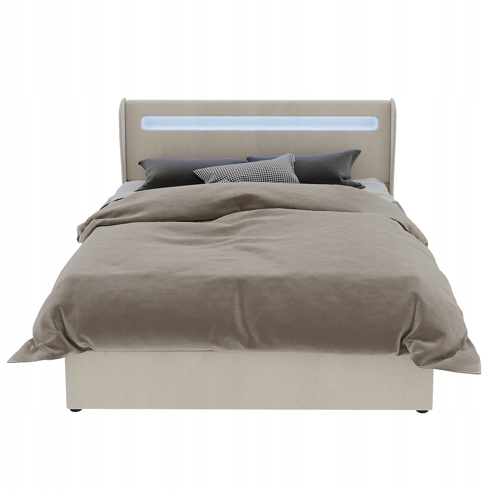 Letto imbottito con struttura sollevabile - Xylo - 140x200 - Beige